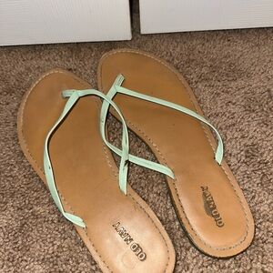 Old Navy Women's Sandals with Tan and Mint Straps
